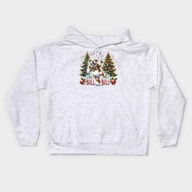 Bulldog Jingle Bull Kids Hoodie by  Big Foot Shirt Shop